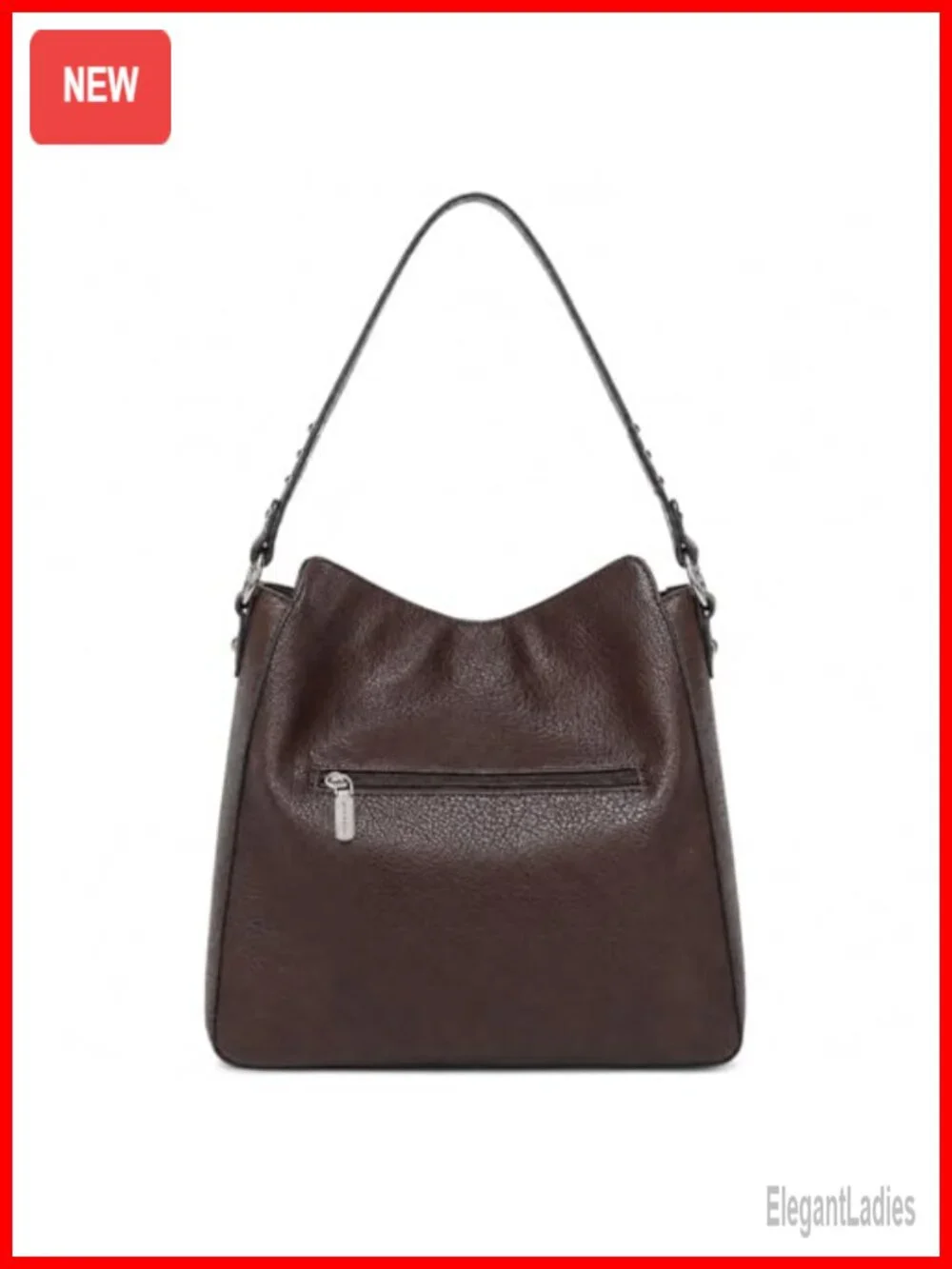 PU Leather Hobo Crossbody Bag with Metal Studs